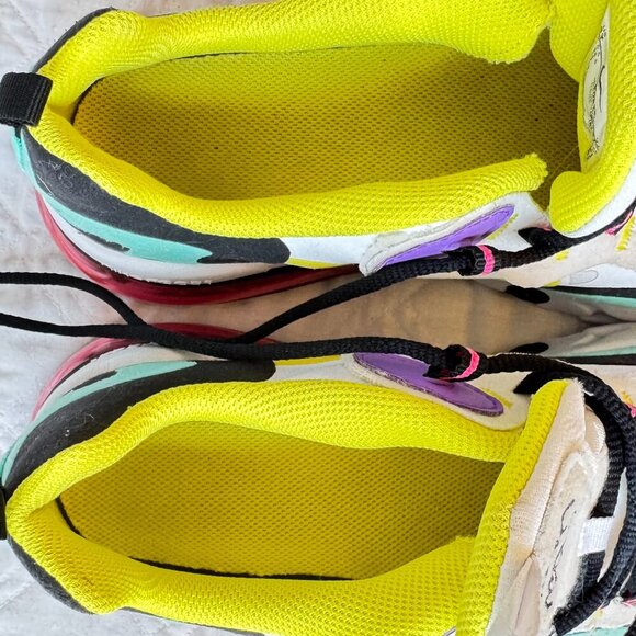 Nike Air Max 270 React Youth Sneakers Bright Violet Accents Speed Lacing Size 6Y - Picture 11 of 12